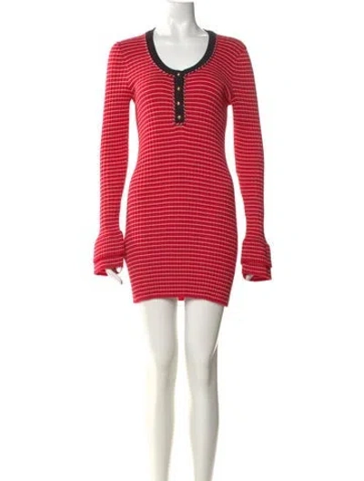 Pre-owned Philosophy Di Lorenzo Serafini Striped Mini Dress In Red
