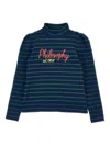 Philosophy Di Lorenzo Serafini Striped-pattern High-neck Top In Blue