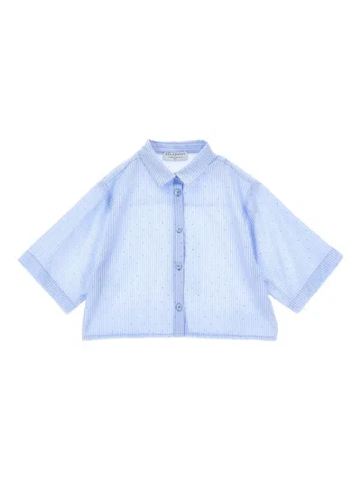 Philosophy Di Lorenzo Serafini Kids' Striped-pattern Shirt In Blue