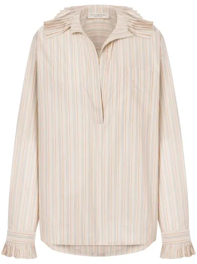 Philosophy Di Lorenzo Serafini Striped Shirt In Neutrals