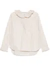 Philosophy Di Lorenzo Serafini Striped Shirt With Ruffles In Beige