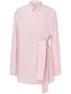 Philosophy Di Lorenzo Serafini Striped Short Chemiser Dress With Belt In Pink