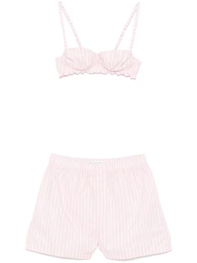 Philosophy Di Lorenzo Serafini Striped Shorts Set In Pink