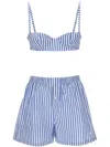 Philosophy Di Lorenzo Serafini Two-piece Set Of Striped Shorts And Underwear In Blau