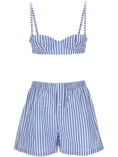 PHILOSOPHY DI LORENZO SERAFINI STRIPED SHORTS SET (SET OF TWO)