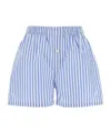 Philosophy Di Lorenzo Serafini Striped Cotton Blend Poplin Shorts