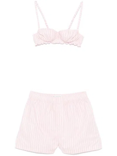 PHILOSOPHY DI LORENZO SERAFINI PHILOSOPHY DI LORENZO SERAFINI STRIPED TOP AND SHORTS SET