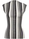 Philosophy Di Lorenzo Serafini Stretch Tulle Fabric With Striped Top In White