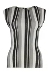 Philosophy Di Lorenzo Serafini Stretch Tulle Fabric With Striped Top In White