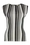 Philosophy Di Lorenzo Serafini Stretch Tulle Fabric With Striped Top In White