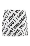 PHILOSOPHY DI LORENZO SERAFINI STUNNING WHITE ALL OVER PRINT MINI SKIRT FOR WOMEN