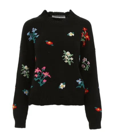 Philosophy Di Lorenzo Serafini Multicolour Embroidered Wool Jumper In Black