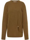 Philosophy Di Lorenzo Serafini Womens Ring-embellished Relaxed-fit Wool And Cashmere Jumper Green