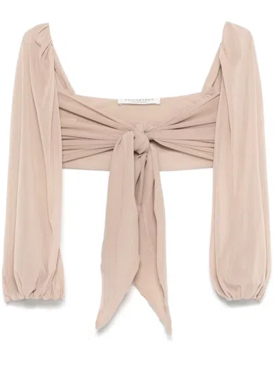 Philosophy Di Lorenzo Serafini Sweetheart-neck Top In Neutrals