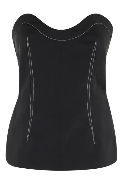 Philosophy Di Lorenzo Serafini Sweetheart Neckline Top In Fantasia Nero