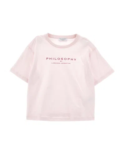 Philosophy Di Lorenzo Serafini Philosophy Kids  Philosophy' Logo T-shirt In Nude
