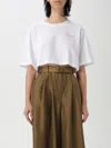 Philosophy Di Lorenzo Serafini White Cropped T-shirt With Maxi Logo Printed On The Back In Cotton Woman In White 1