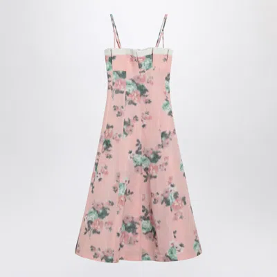 Philosophy Di Lorenzo Serafini Taffeta Midi Dress With Ruffles In Pink