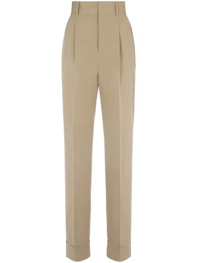 Philosophy Di Lorenzo Serafini Tailored Beige Trousers With High Waist In Brown