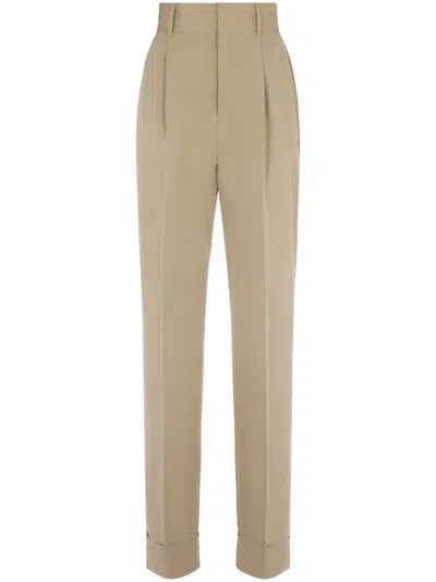 PHILOSOPHY DI LORENZO SERAFINI PHILOSOPHY DI LORENZO SERAFINI TAILORED BEIGE TROUSERS WITH HIGH WAIST