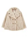 Philosophy Di Lorenzo Serafini Teddy Double-breasted Coat In Neutral