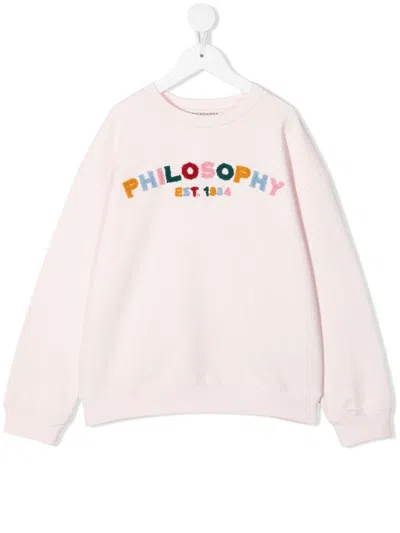 Philosophy Di Lorenzo Serafini Teen Textured-logo Sweatshirt In Pink