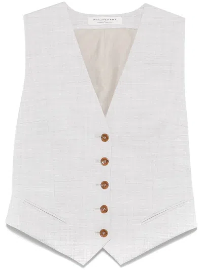 Philosophy Di Lorenzo Serafini Textured Waistcoat In Neutrals