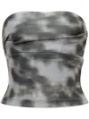 Philosophy Di Lorenzo Serafini Tie-dye Strapless Top In Grey