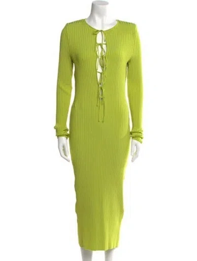Pre-owned Philosophy Di Lorenzo Serafini Tie Neck Midi Length Dress W/ Tags In Green