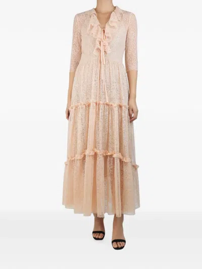 Pre-owned Philosophy Di Lorenzo Serafini Tiered Lace Maxi Dress In Pink