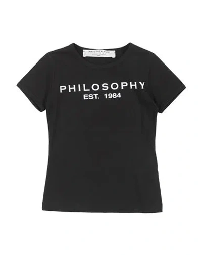 Philosophy Di Lorenzo Serafini Babies'  Toddler Girl T-shirt Black Size 4 Cotton