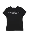 Philosophy Di Lorenzo Serafini Babies'  Toddler Girl T-shirt Black Size 6 Cotton