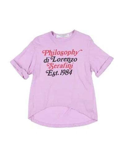 Philosophy Di Lorenzo Serafini Babies'  Toddler Girl T-shirt Lilac Size 4 Cotton In Purple