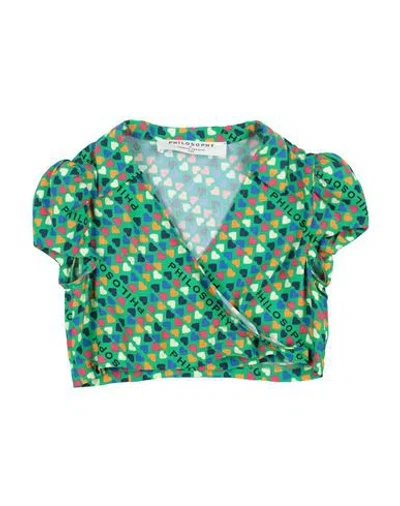 Philosophy Di Lorenzo Serafini Babies'  Toddler Girl Top Green Size 4 Viscose
