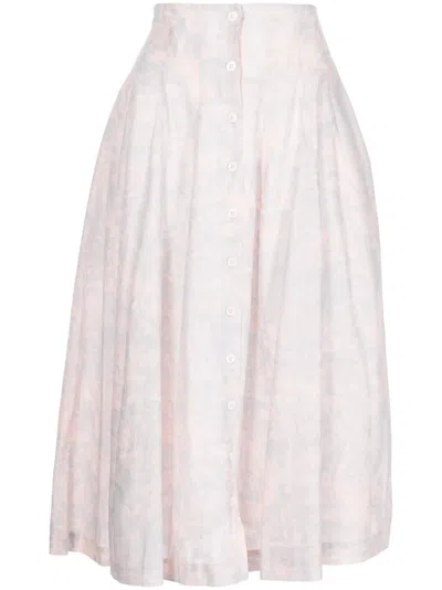 Philosophy Di Lorenzo Serafini Graphic-print Pleated Midi Skirt In Fantasy Print Pin
