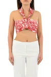 Philosophy Di Lorenzo Serafini Toile De Jouy Radzmir Crop Top In Red-white In Multi
