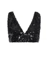 Philosophy Di Lorenzo Serafini Sequinned Cropped Top In Black