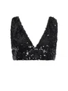 Philosophy Di Lorenzo Serafini Sequinned Cropped Top In Black
