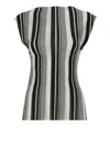 Philosophy Di Lorenzo Serafini Stretch Tulle Fabric With Striped Top In Beige