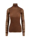 Philosophy Di Lorenzo Serafini Long-sleeved High-neck T-shirt In Brown