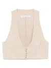 Philosophy Di Lorenzo Serafini Button Cropped Vest In Beige