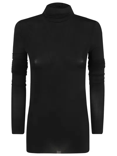 Philosophy Di Lorenzo Serafini Roll-neck Side-slit Top In Nero