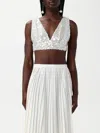 Philosophy Di Lorenzo Serafini Ivory All-over Paillettes Sleeveless Top In Ivory