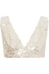Philosophy Di Lorenzo Serafini Ivory All-over Paillettes Sleeveless Top In Blue
