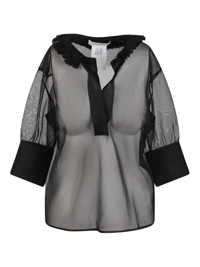 Philosophy Di Lorenzo Serafini Transparent Blouse In Schwarz