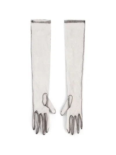 Philosophy Di Lorenzo Serafini Transparent Long-length Gloves In Metallic