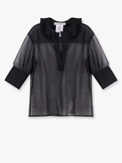 Philosophy Di Lorenzo Serafini Transparent Voile Shirt In Black
