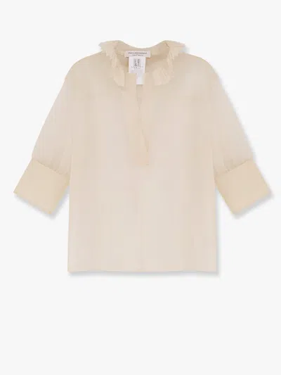 Philosophy Di Lorenzo Serafini Transparent Voile Shirt In Sand