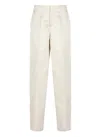 Philosophy Di Lorenzo Serafini White Wide Leg Pants With Tailored Pleats In Acetate Fabric Woman In Beige