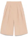 Philosophy Di Lorenzo Serafini Beige Cotton Blend Shorts With Pleats In Beige